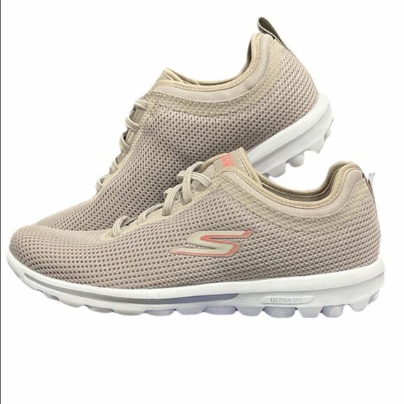 Skechers GOwalk Ultra Go Taupe Mesh Walking Shoes 8.5 - Picture 1 of 6